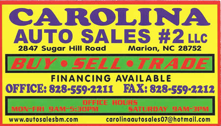 Welcome to McDowell County Carolina Auto Sales