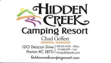 Welcome to McDowell County hidden creek camping resort